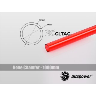 Bitspower None Chamfer Crystal Link Tube OD 12MM - Length 1000mm (ICE Red) BP-NCCLT12ACIRD-L1000