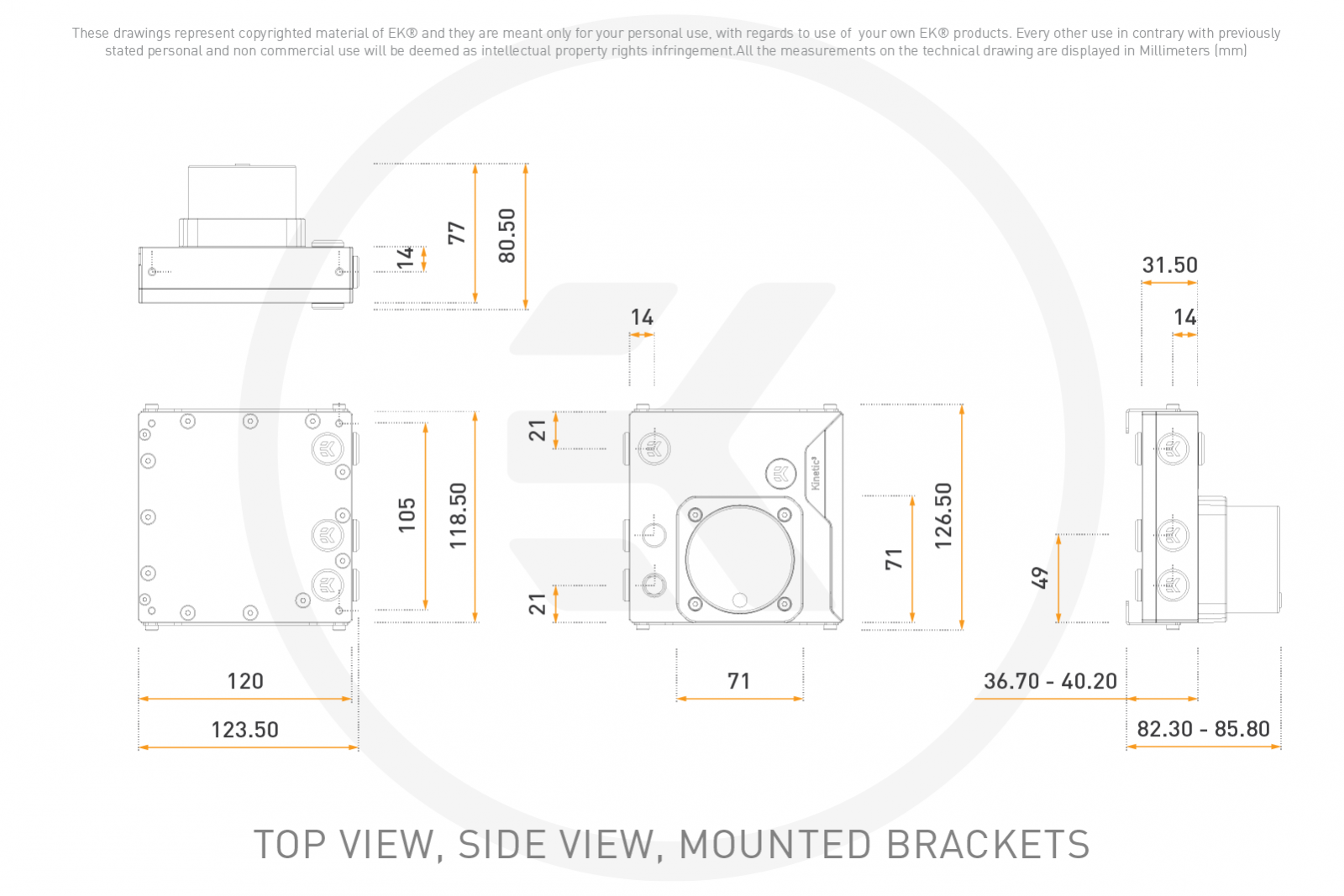 EK Water Blocks EK-Quantum Kinetic³ FLT 120 D5 PWM D-RGB - Plexi