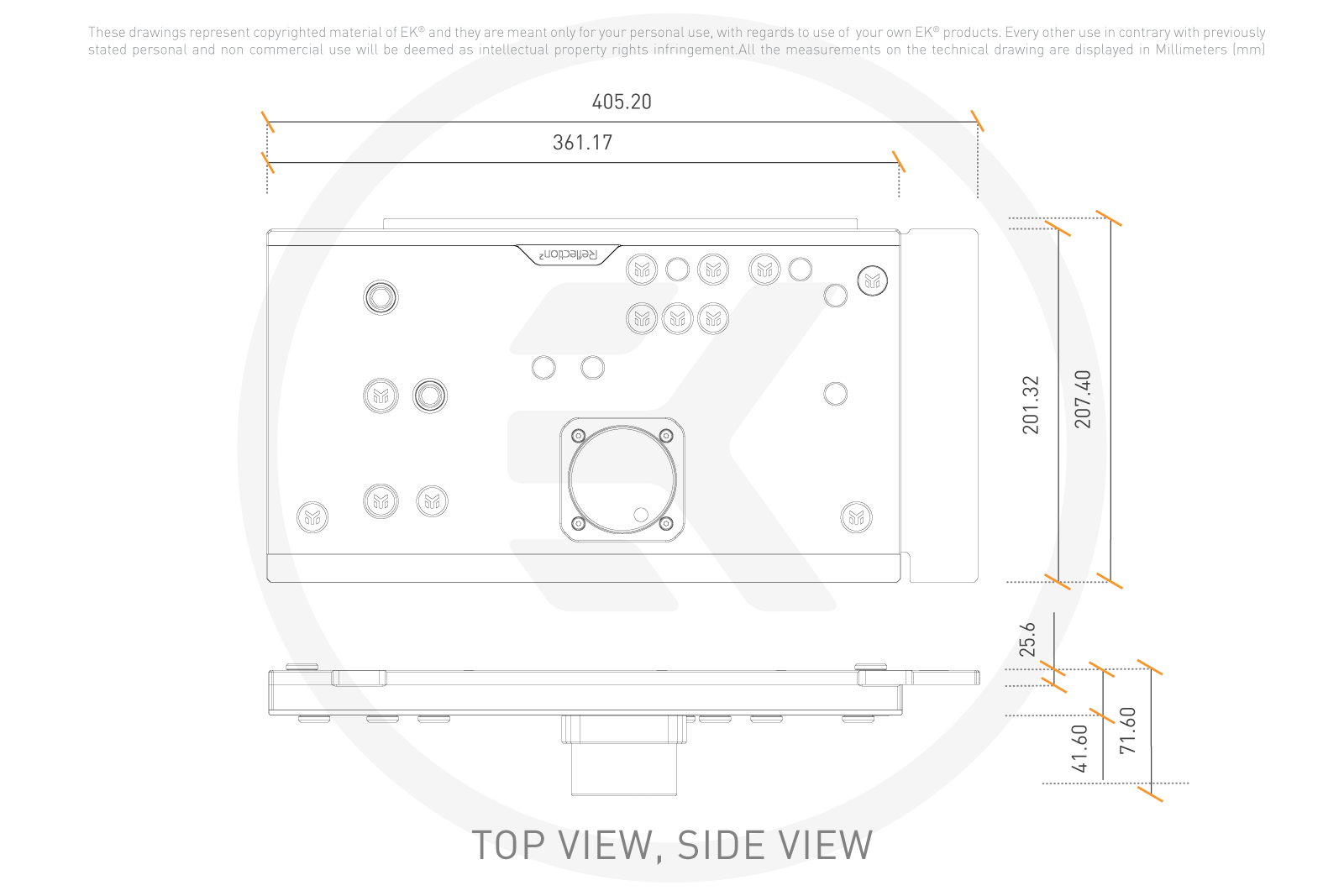 EK Water Blocks EK-Quantum Reflection2 PC-O11D EVO D5 PWM D-RGB - Plexi
