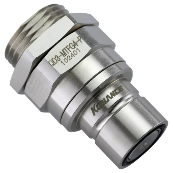 Koolance QD3-MTFG4-P Male Quick Disconnect No-Spill Coupling, Panel Female Threaded G 1/4BSPP