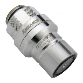 Koolance QD3 Male Quick Disconnect No-Spill Coupling, Male Threaded G 1/4 BSPP QD3-MSG4
