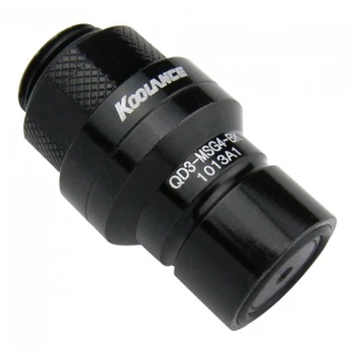 Koolance QD3 Male Quick Disconnect No-Spill Coupling, Male Threaded G 1/4 BSPP Black QD3-MSG4-BK