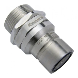 Koolance QD3 Male Quick Disconnect No-Spill Coupling, Panel Female Threaded G 1/4 BSPP QD3-MSFG4-P