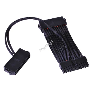 Phobya 24Pin 2-way PSU starting cable (2x24pin to 1x24pin) - pojedyńczo oplatany czarny