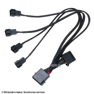 Phobya adapter Molex 4pin -> 4x3pin 30cm czarny