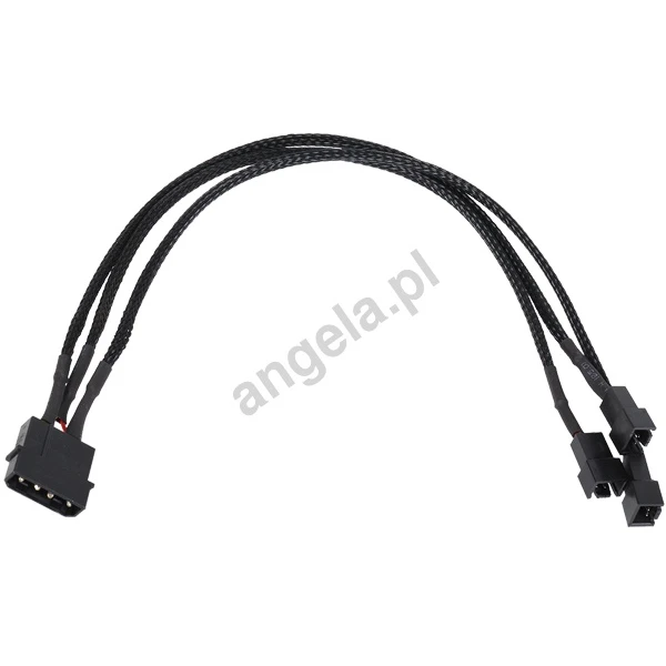 Phobya adapter 4pin molex na  3Pin 5V/7V/12V 30cm black