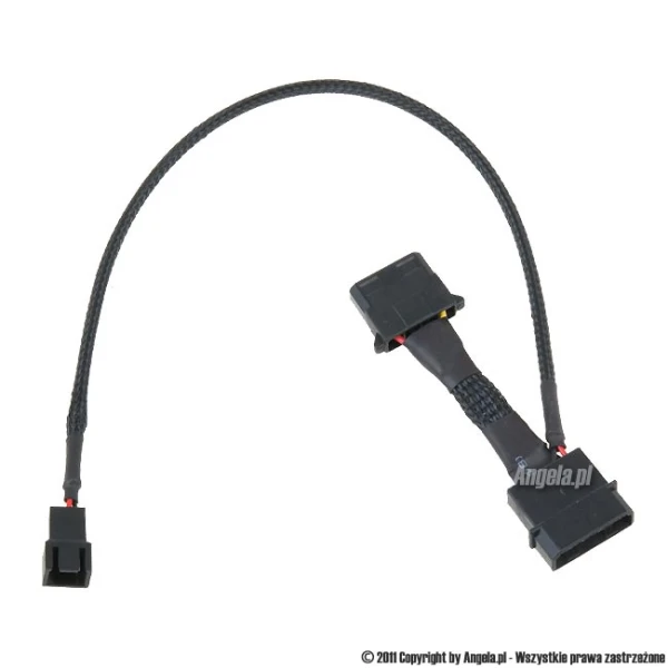 Phobya adapter Molex 4pin -> 3pin 30cm czarny