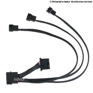 Phobya adapter Molex 4pin -> 3pin + 2x 4pin 30cm czarny