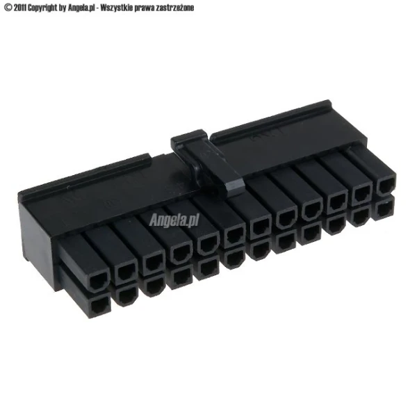 Phobya PSU Power Connector 24pin plug with pins - black