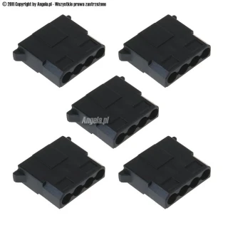 Phobya PSU Power Connector 4Pin Molex plug with pins - 5 pcs Black