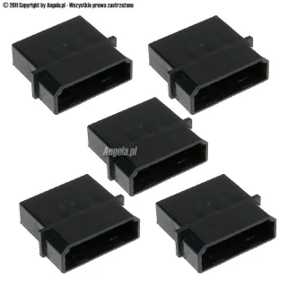 Phobya PSU Power Connector 4Pin Molex socket with pins - 5 pcs Black