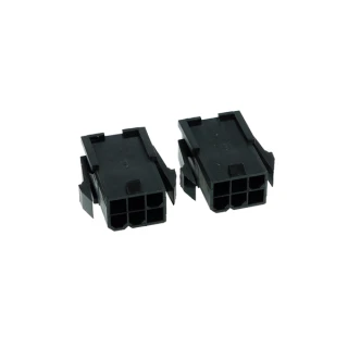 Phobya VGA Power Connector 6Pin female (square) incl. 6 Pins - 2 pcs black