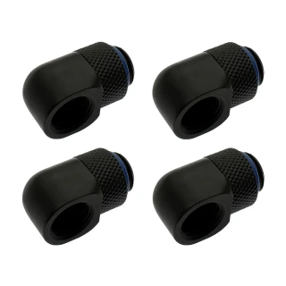 XSPC G1/4, 90 Degree Classic Rotary Fitting - Matte Black (4 Pack) 