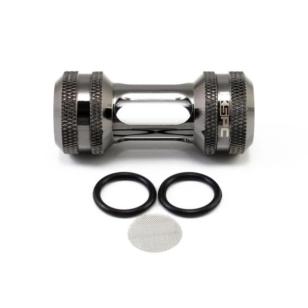 XSPC G1/4" Inline Filter (Black Chrome)