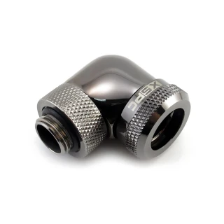 XSPC G1/4 To 14mm Rigid Tubing - 90 Rotary Fitting V2 (Black Chrome)