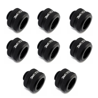 XSPC G1/4 To 14mm Rigid Tubing Triple Seal Fitting - Matte Black (8 Pack)