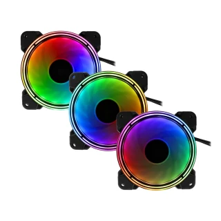 XSPC RGB Series 2, PWM 800-2200RPM 5V 3Pin aRGB 120mm Fan - 3 Pack